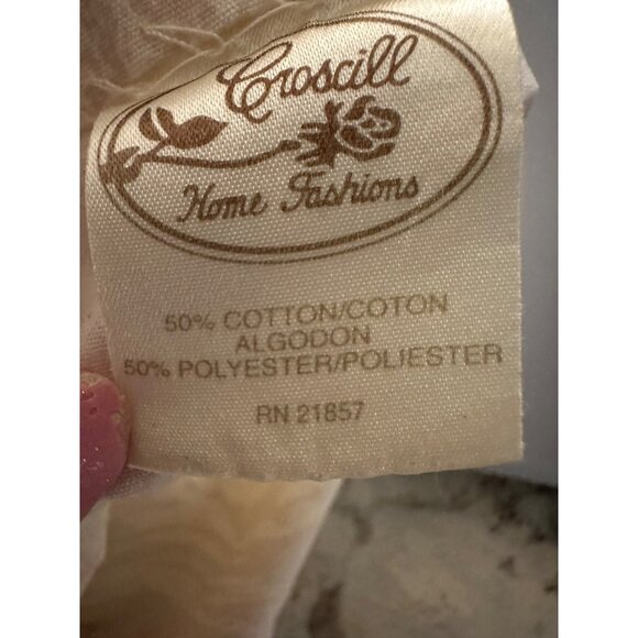 VTG Croscill Home Fashions Watercolor Shower Curtain Ruffle valance Fabric boho - Picture 2 of 11